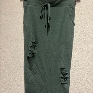 Fashion Nova Olive Distressed Pencil Skirt